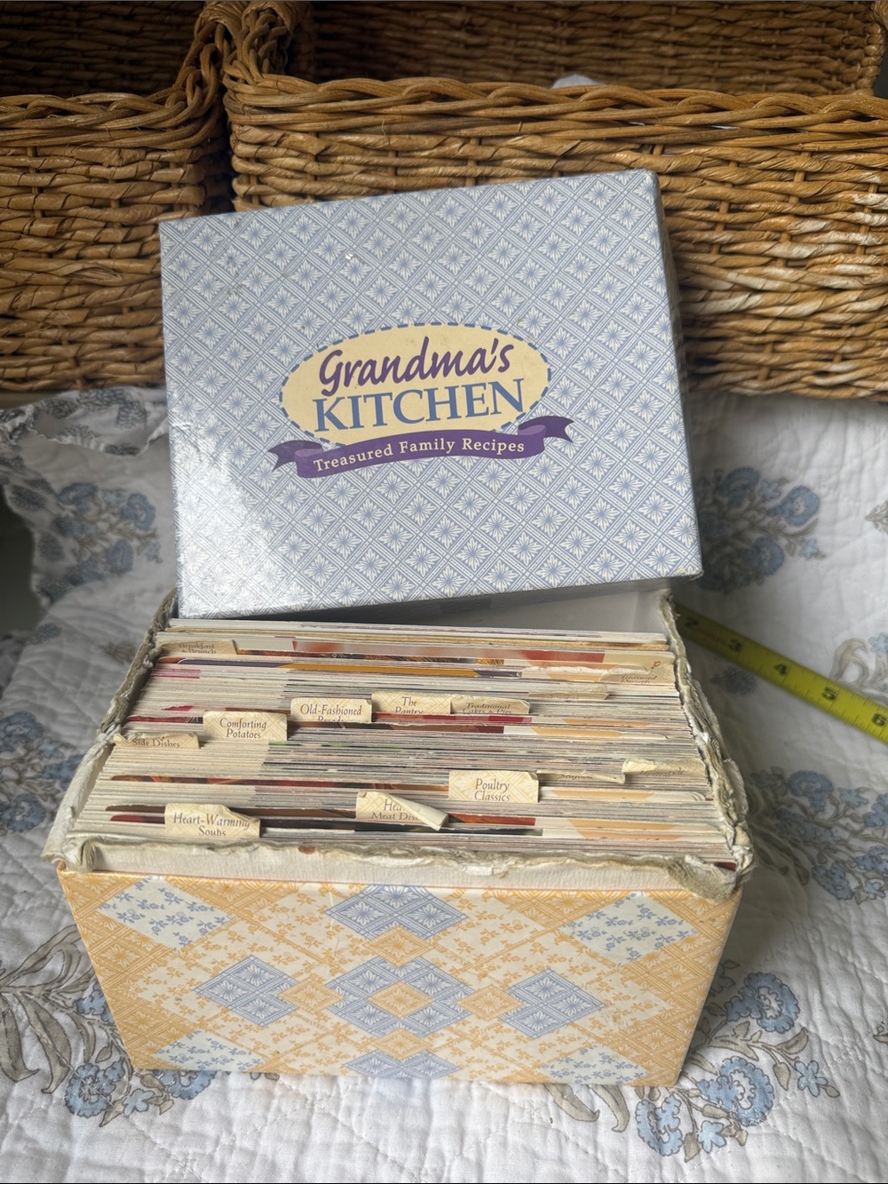 Recipe Box Set - Cream and Blue